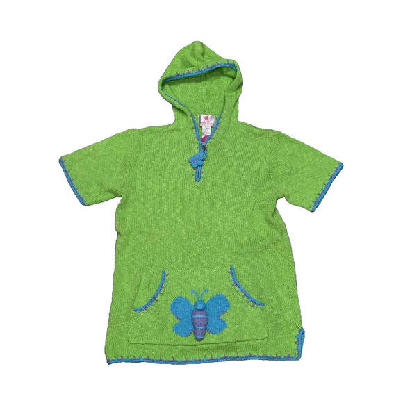 The Quacker Factory Tops - NWT Quacker Factory Embroidered butterfly knit top w/ hood Green Small A004004